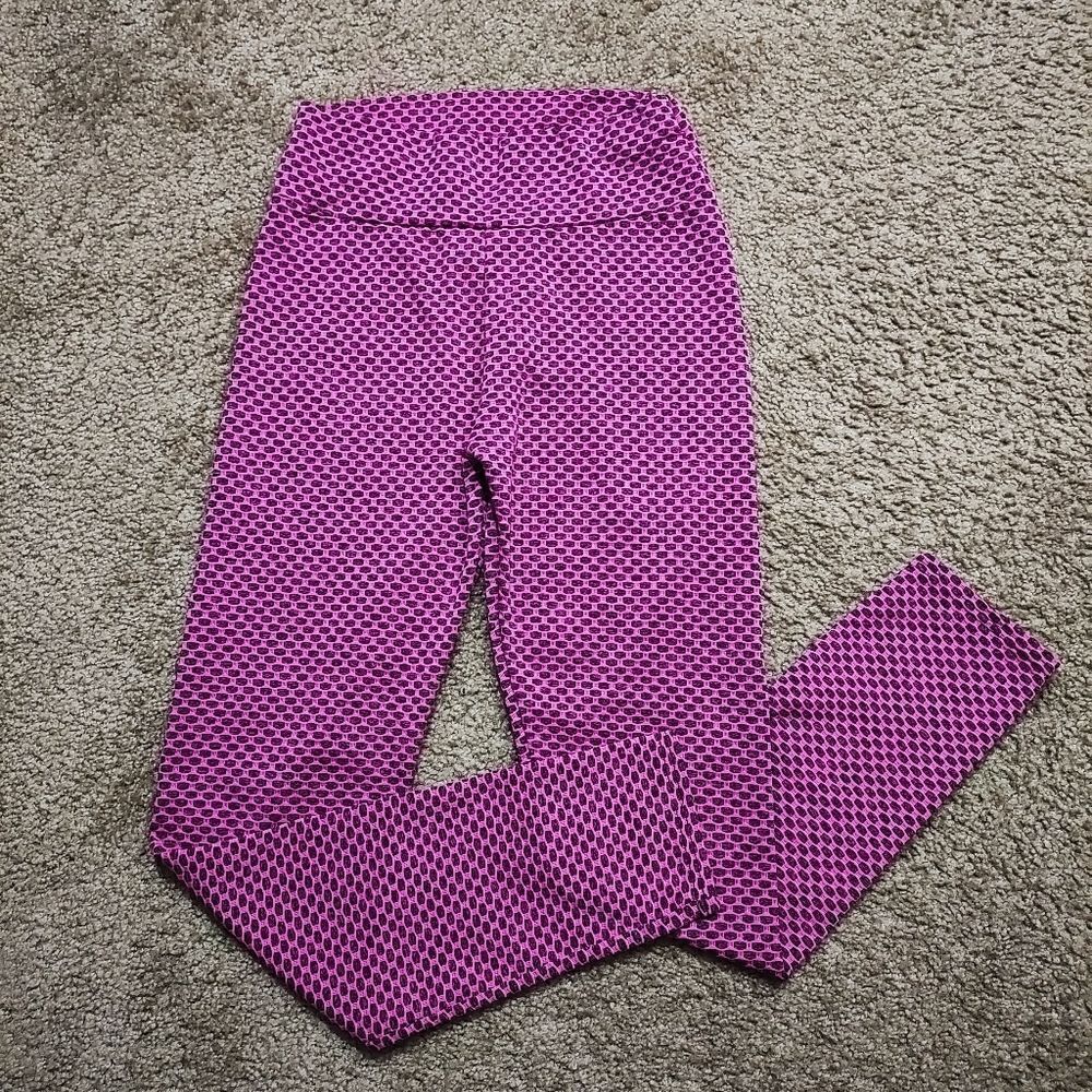 Women's Scrunch Butt Bubble Pink Black Leggings  #4